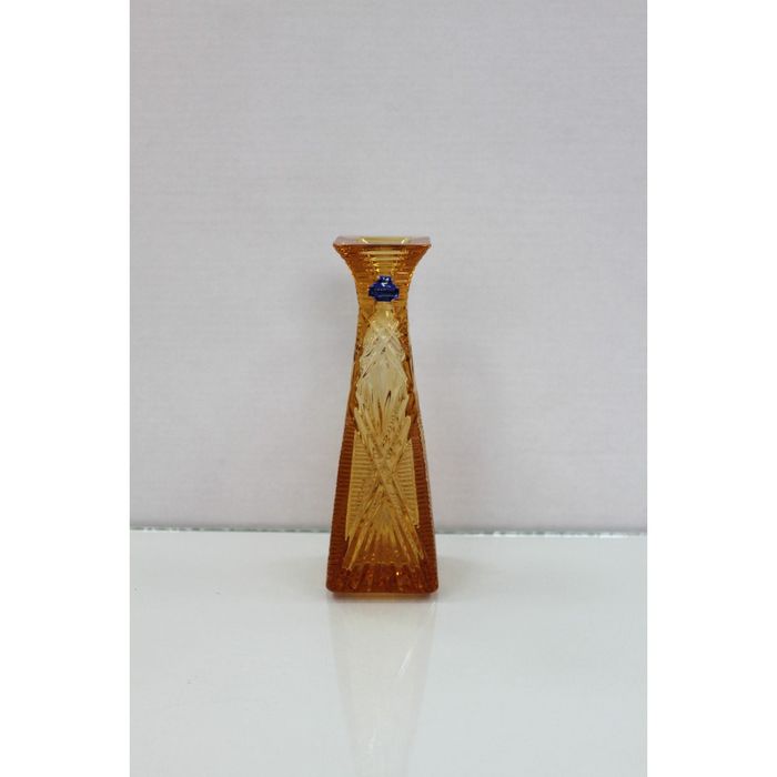 Ваза хрустальная "Пирамидка" янтарная