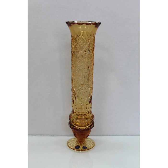 Ваза хрустальная "Лучано" янтарная