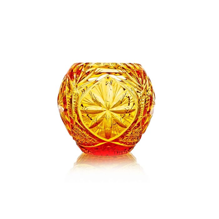 Ваза хрустальная "Былина" янтарная