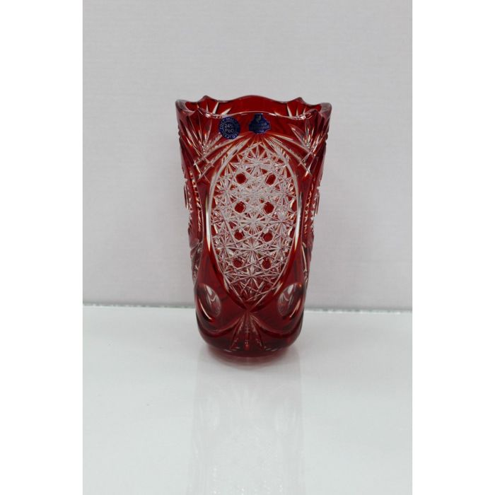 Ваза хрустальная "Василиса" красная