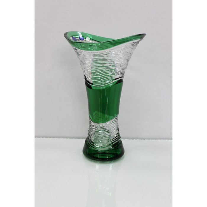 Ваза хрустальная "Серенада" зелёная, вибрации