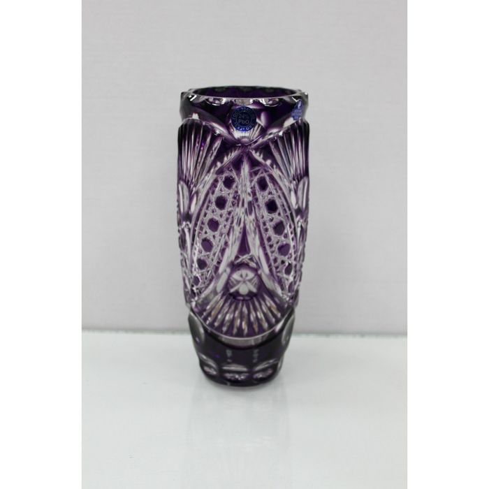 Ваза хрустальная "Полюшко-поле" фиолетовая