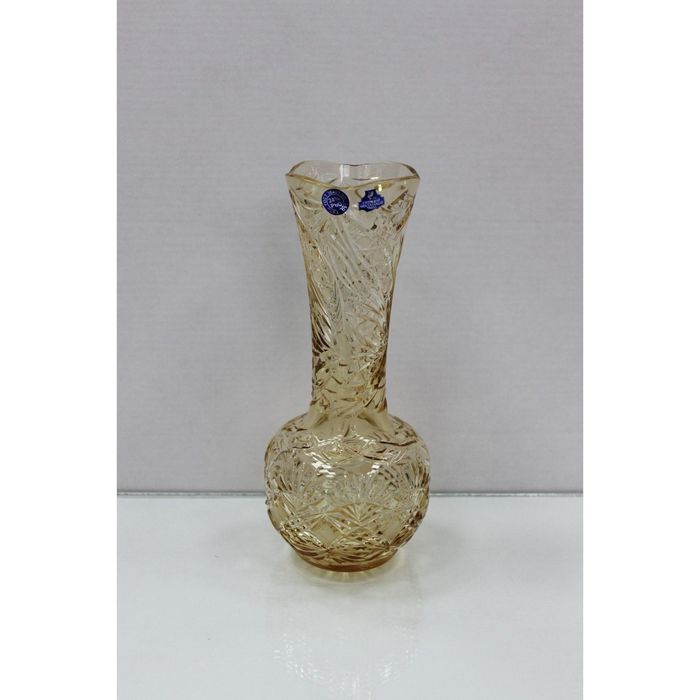 Ваза хрустальная "Лампа Аладдина" светло-янтарная