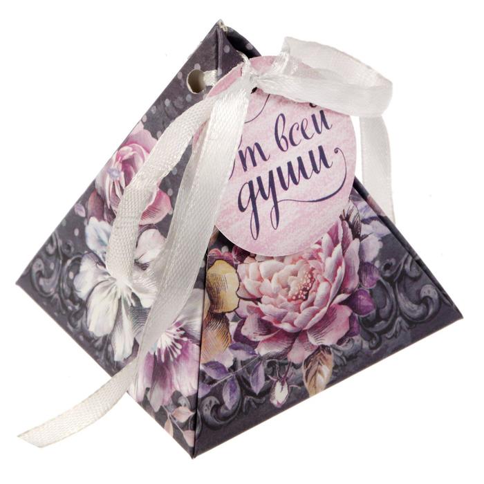 Коробка пирамидка "Цветочная",7,2 х7,2 х 7,5 см