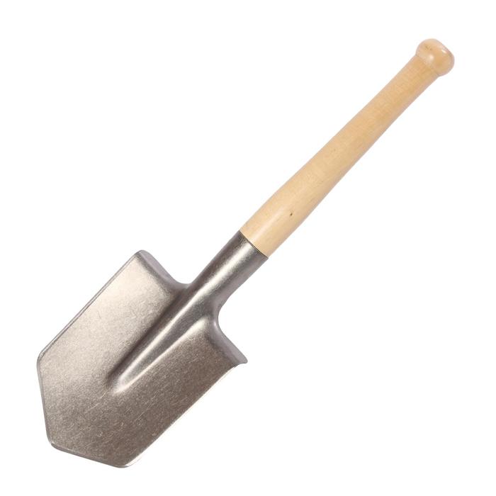 Лопата автомобильная, титан ВСМПО, деревянный черенок, в чехле