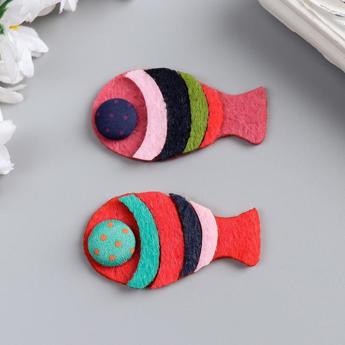 Декор для творчества войлок "Рыбки" (набор 2 шт) 5х2,5 см