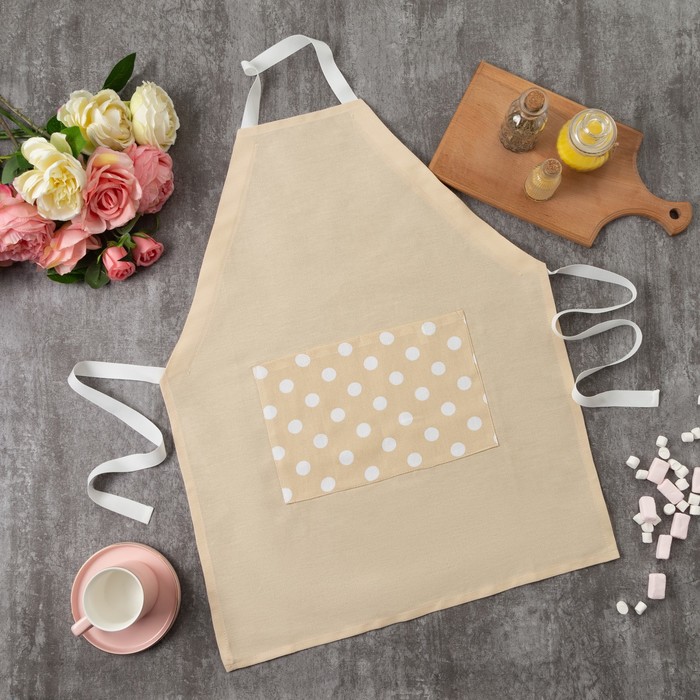 Фартук "Этель" Ваниль (вид 1), 100% хл, рогожка, 165 г/м2