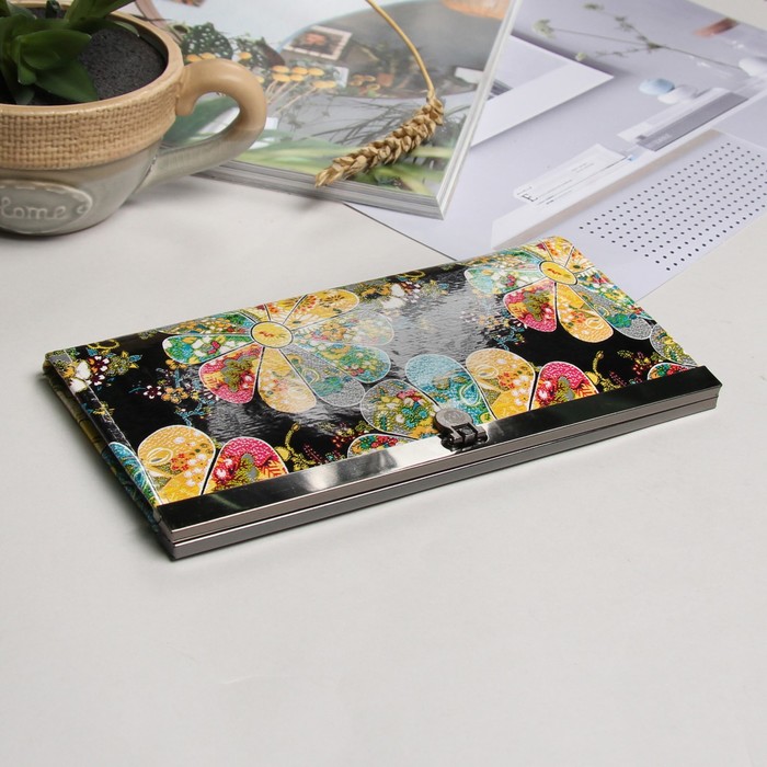 Кошелёк женский на застёжке, 5 отделов, цвет чёрный