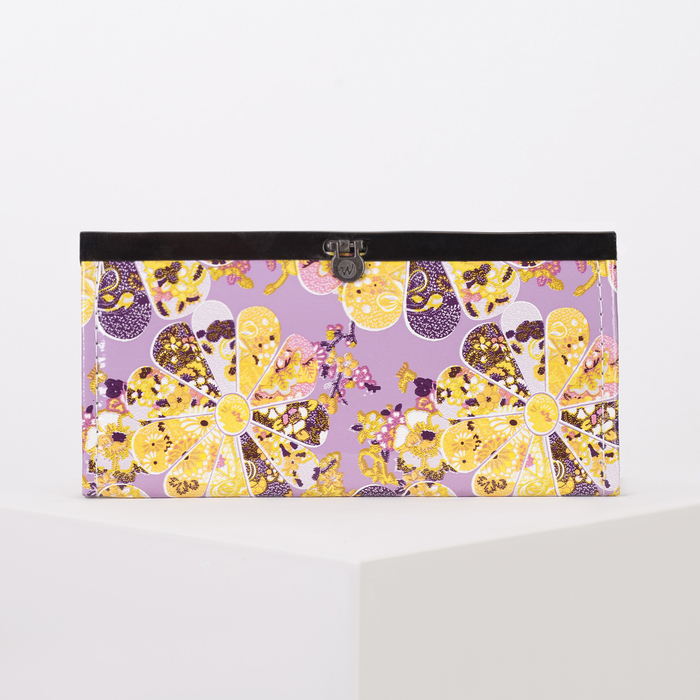 Кошелёк женский на застёжке, 5 отделов, цвет сиреневый