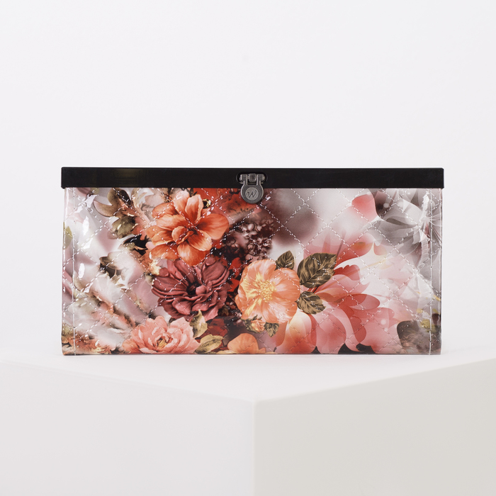 Кошелёк женский на застёжке, 5 отделов, цвет бордовый