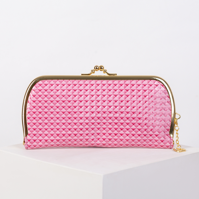 Кошелёк женский на рамке, 5 отделов, цвет розовый