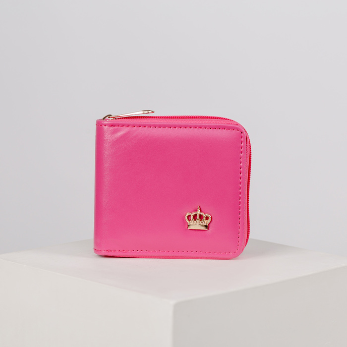 Кошелёк женский на молнии, 1 отдел, для карт, цвет малиновый