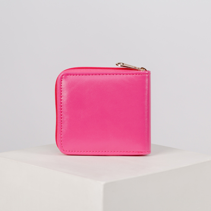 Кошелёк женский на молнии, 1 отдел, для карт, цвет малиновый