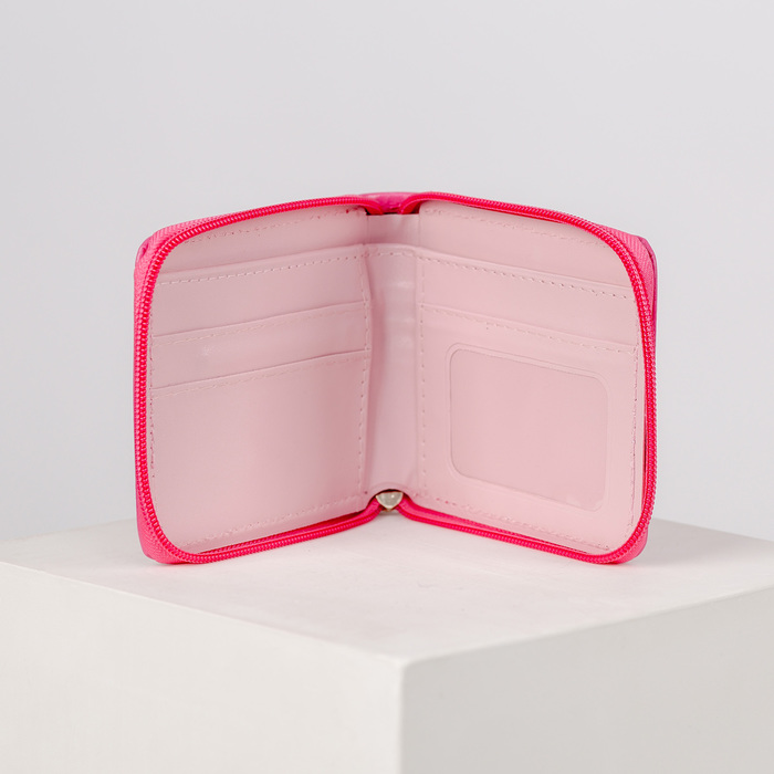 Кошелёк женский на молнии, 1 отдел, для карт, цвет малиновый