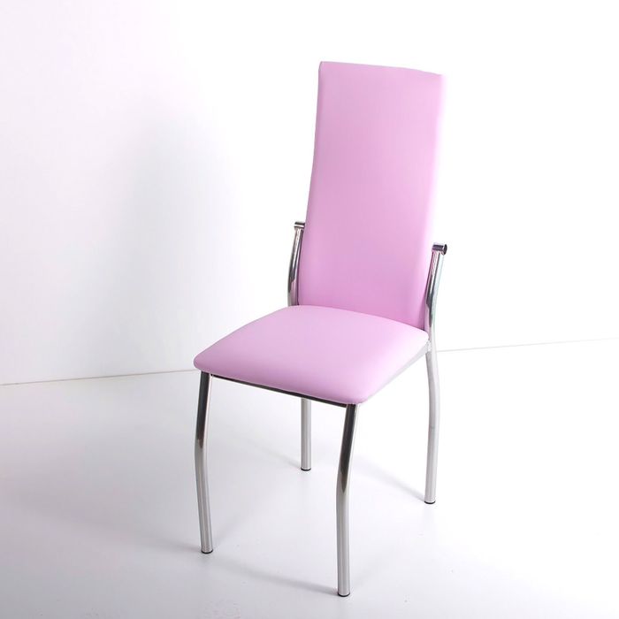 Стул на металлокаркасе Про СТ хром люкс/розовый