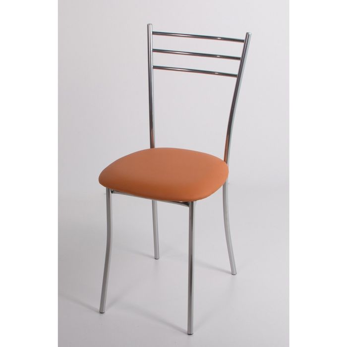 Стул на металлокаркасе Хлоя СТ хром люкс/оранжевый