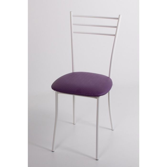 Стул на металлокаркасе Хлоя СТ белый/капитон фиолетовый