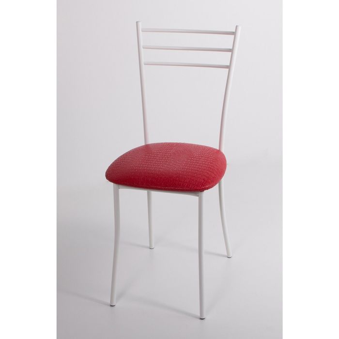 Стул на металлокаркасе Хлоя СТ белый/крок красный мат