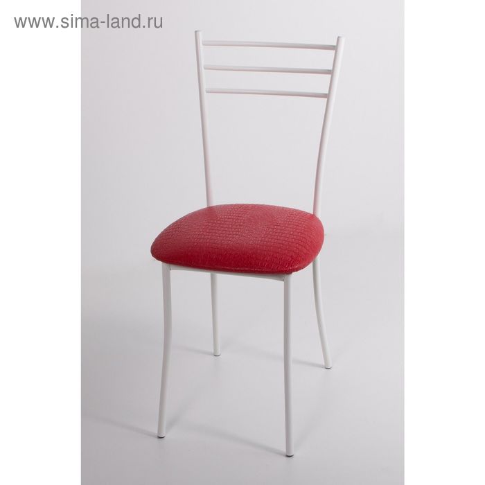 Стул на металлокаркасе Хлоя СТ белый/крок красный мат стул на металлокаркасе хлоя ст хром люкс крок бело золотистый