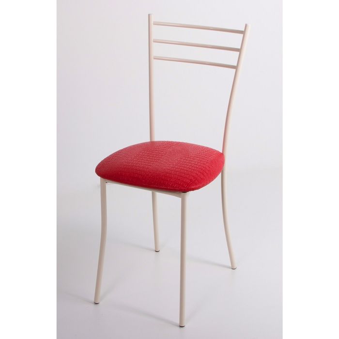 Стул на металлокаркасе Хлоя СТ бежевый/крок красный мат