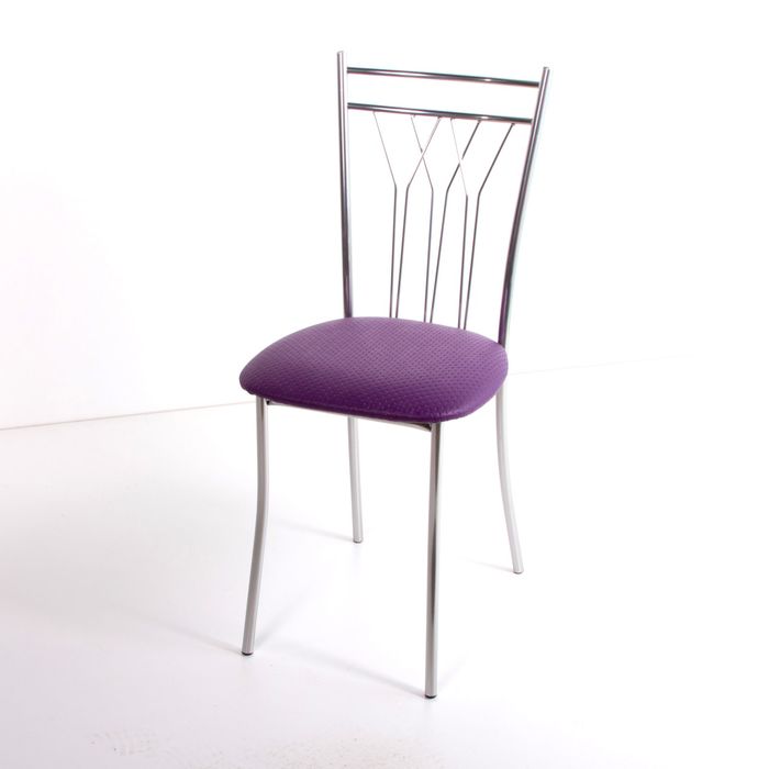 Стул на металлокаркасе Премьер СТ хром люкс/капитон фиолетовый