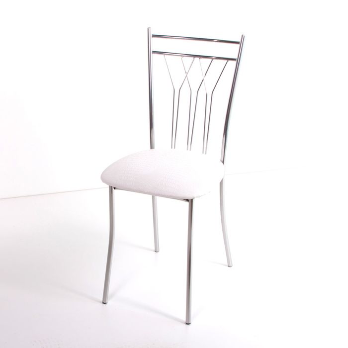 Стул на металлокаркасе Премьер СТ хром люкс/крок белый мат