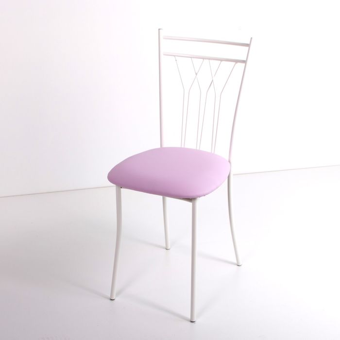 Стул на металлокаркасе Премьер СТ белый/розовый