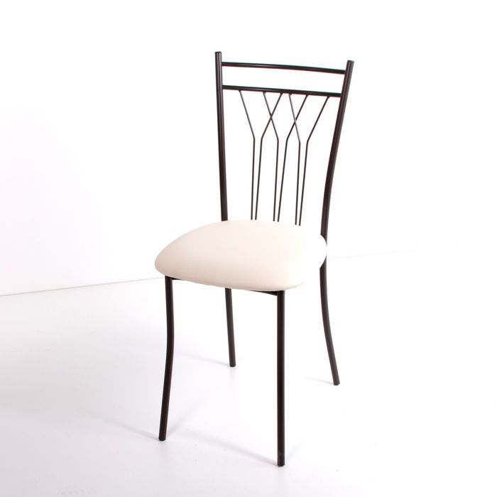 Стул на металлокаркасе Премьер СТ коричневый/слоновая кость