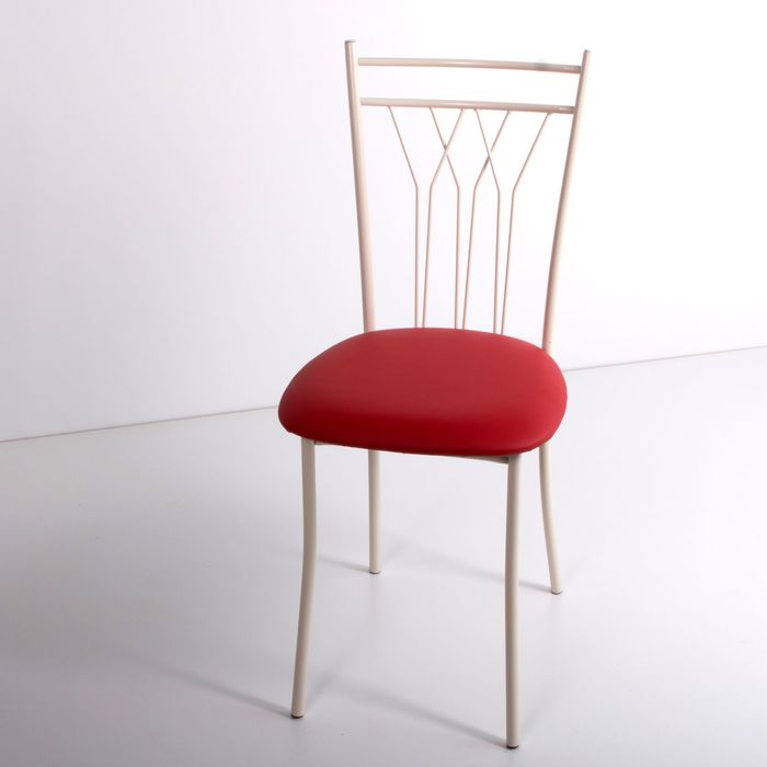 Стул на металлокаркасе Премьер СТ бежевый/красный