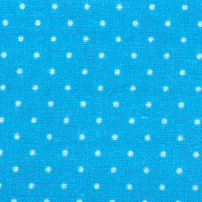 Ткань для пэчворка "Мелкий горошек", 48х50см, 120г/кв.м, цвет синий