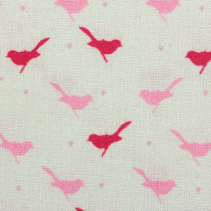 Ткань для пэчворка "Птички и сердечки", 48х50см, 120г/кв.м, №1