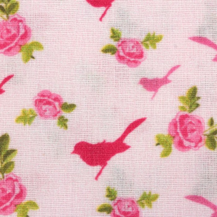 Ткань для пэчворка "Птички и сердечки", 48х50см, 120г/кв.м, №2