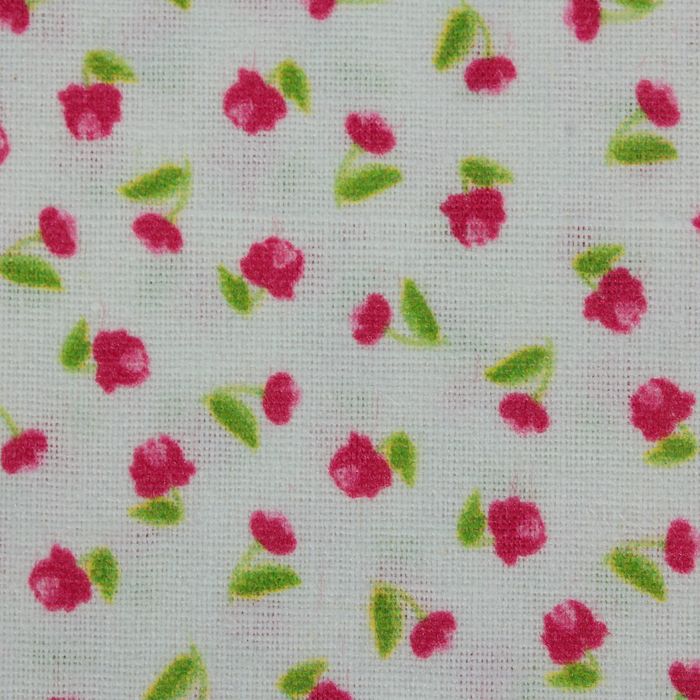 Ткань для пэчворка "Тени роз", 48х50см, 120г/кв.м, цвет белый/красный/зелёный