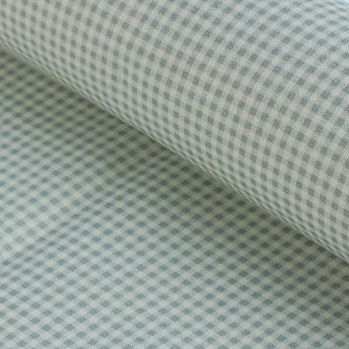 Ткань для пэчворка "Розы клетка и листочки", 48х50см, 120г/кв.м, № 1