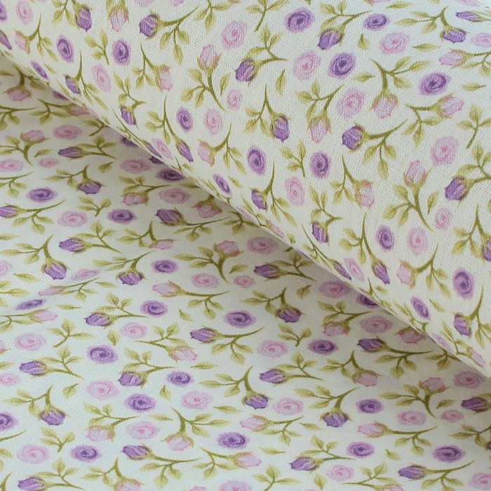 Ткань для пэчворка "Акварельные розочки", 48х50см, 120г/кв.м, №5