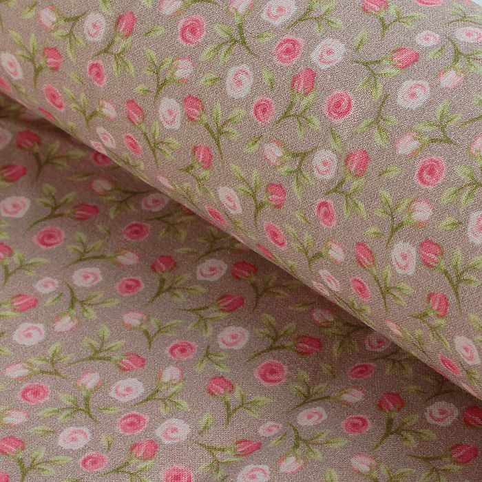 Ткань для пэчворка "Акварельные розочки", 48х50см, 120г/кв.м, №12