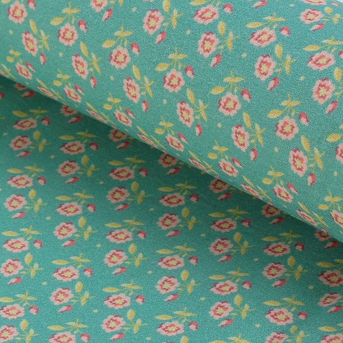 Ткань для пэчворка "Сказочные цветы", 48х50см, 120г/кв.м, №1