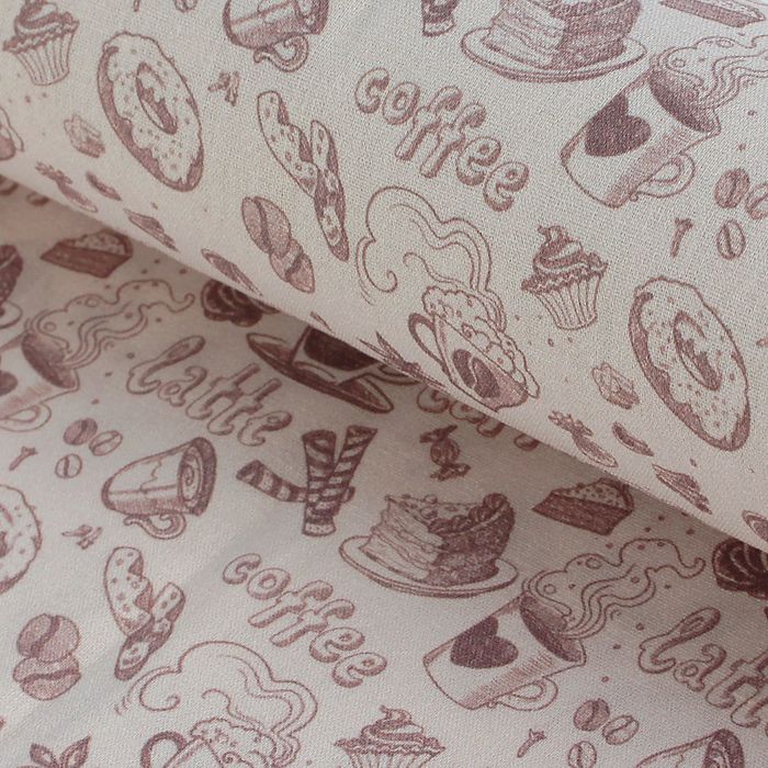 Ткань для пэчворка "Винтажный кофе", 48х50см, 120г/кв.м, №2