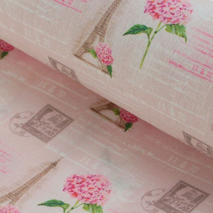 Ткань для пэчворка "Парижская гортензия", 48х50см, 120г/кв.м, №5