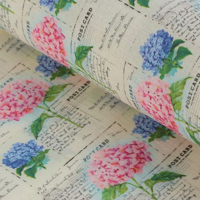 Ткань для пэчворка "Парижская гортензия", 48х50см, 120г/кв.м, №9