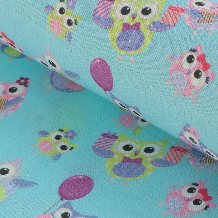 Ткань для пэчворка "Совушки и птички", 48х50см, 120г/кв.м, №4
