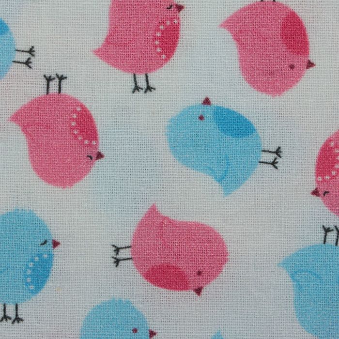 Ткань для пэчворка "Совушки и птички", 48х50см, 120г/кв.м, №11