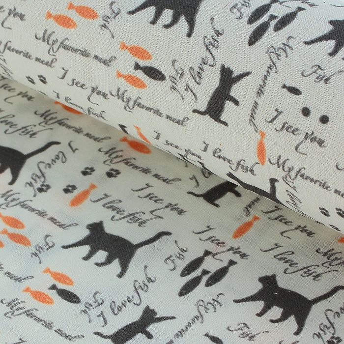 Ткань для пэчворка "Кошачья история", 48х50см, 120г/кв.м, №3