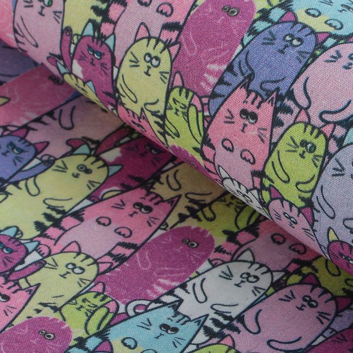 Ткань для пэчворка "Кошачья история", 48х50см, 120г/кв.м, №13