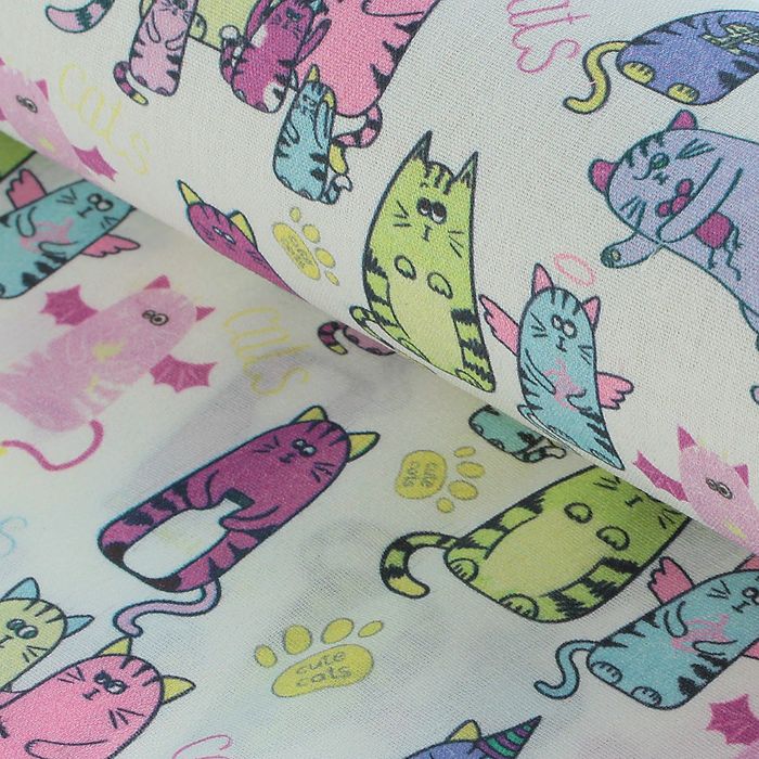 Ткань для пэчворка "Кошачья история", 48х50см, 120г/кв.м, №14