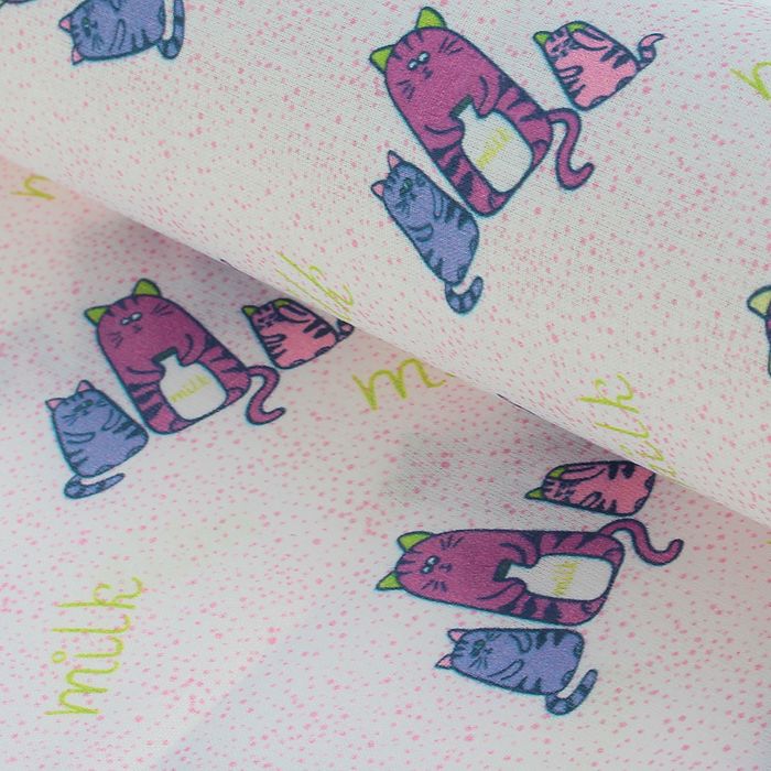 Ткань для пэчворка "Кошачья история", 48х50см, 120г/кв.м, №15