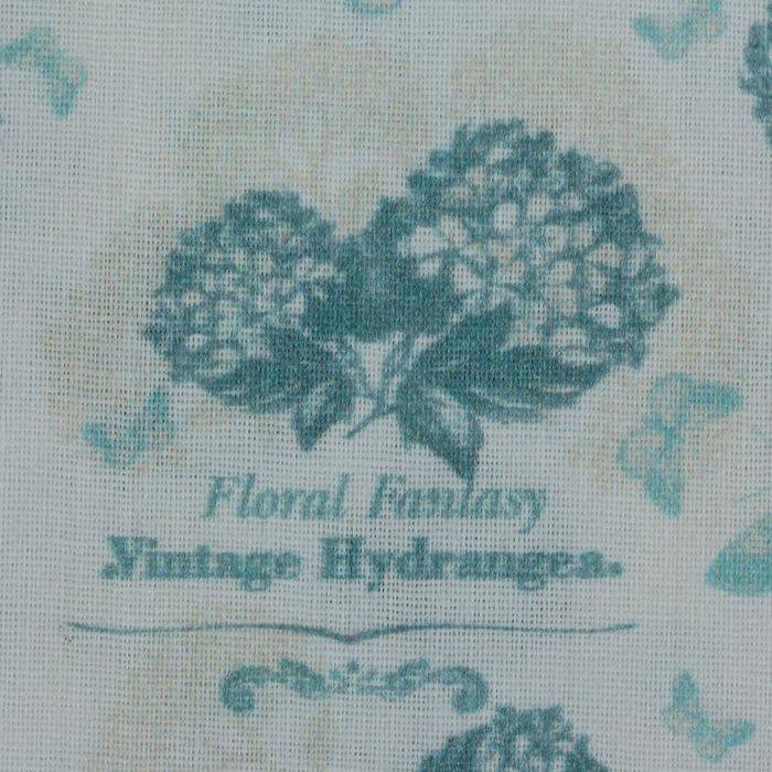 Ткань для пэчворка "Винтажные гортензии", 48х50см, 120г/кв.м, №1, цвет серо-голубой