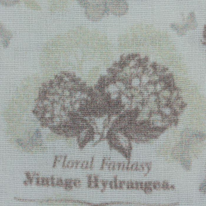 Ткань для пэчворка "Винтажные гортензии", 48х50см, 120г/кв.м, №1, цвет бежево-коричневый