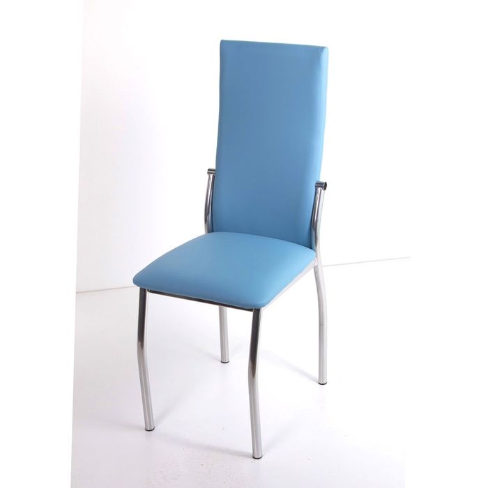 Стул на металлокаркасе Про СТ хром люкс/голубой