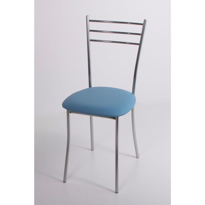 Стул на металлокаркасе Хлоя СТ хром люкс/голубой